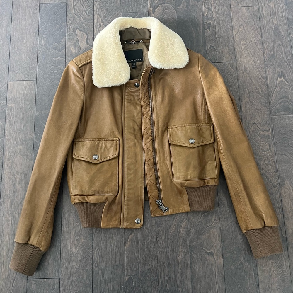 Banana Republic Tan Leather Jacket